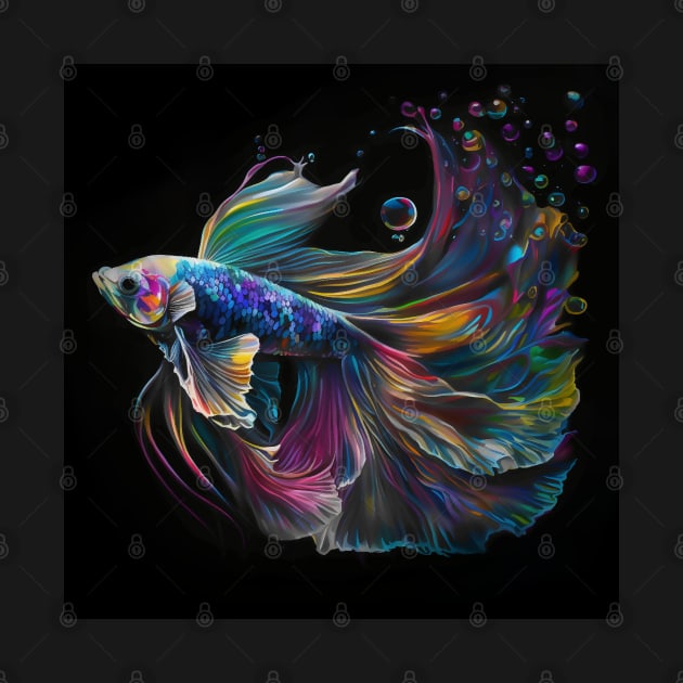 Rainbow Betta fish by BloodRubyz