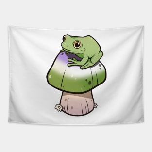 Genderqueer Pride Mushroom Frog Tapestry