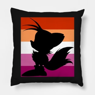 Lesbian Pride Furry Fox Silhouette Pillow