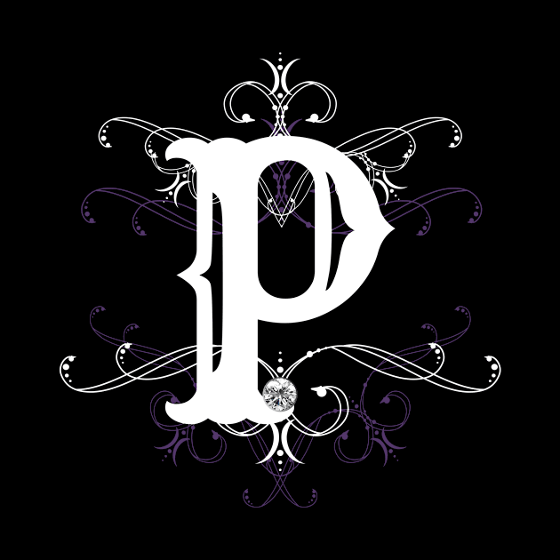 Monogram P Letter P Gothic Style Goth Ornament by xsylx