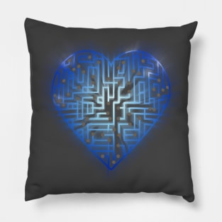 TechHeart (blue) Pillow