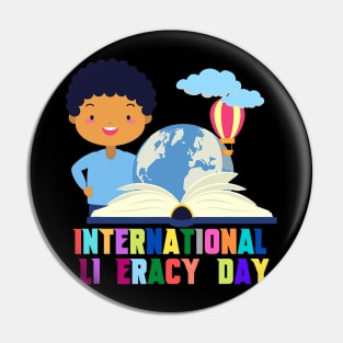 Happy International Literacy Day Pin