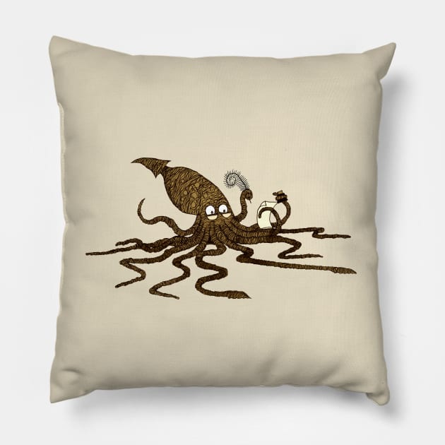 Squid & Quill Pillow by djrbennett