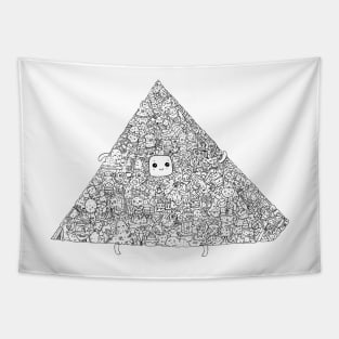 Pyramid cute doodle design by shoosh Tapestry