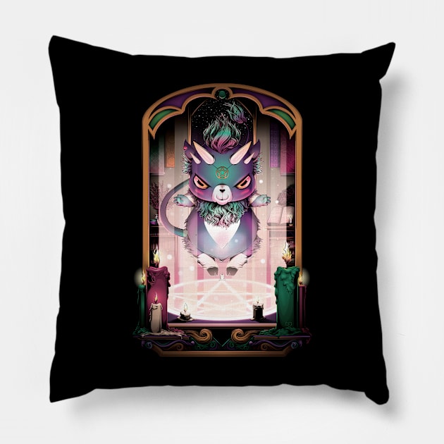 Summoning Circle - Chubby Goat Monster Pillow by redappletees