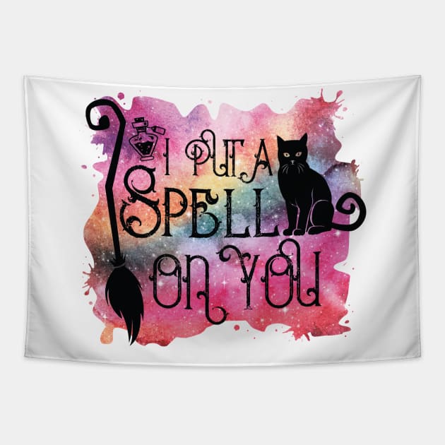 I put a spell on you Halloween design Tapestry by alcoshirts