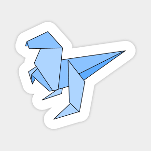 Blue origami dinosaur Magnet