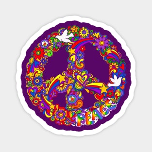 Rainbow Colors Peace Symbol Magnet