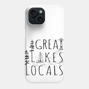 Great Lakes Locals, black Phone Case