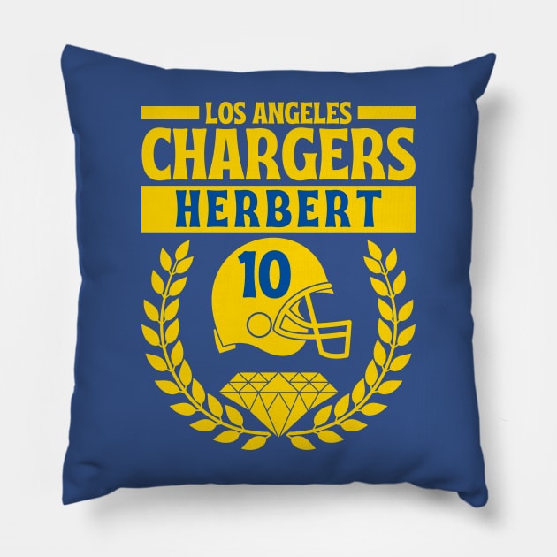 Los Angeles Chargers Herbert 10 American Football Pillow by Astronaut.co