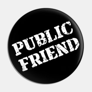 Public Friend Parody Meme Pin