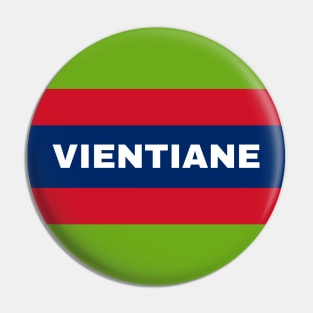 Vientiane City in Laos Flag Colors Pin