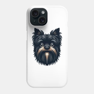 Head affenpinscher dog pet portrait cartoon vector illustration Phone Case