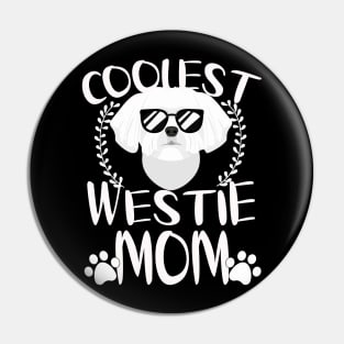 Glasses Coolest Westie Dog Mom Pin