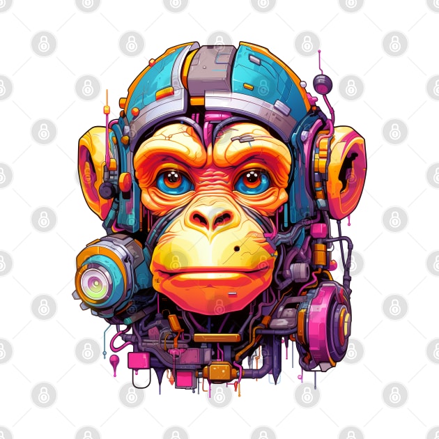 Cartoon monkey robot. T-Shirt, Sticker. by AndreKENO