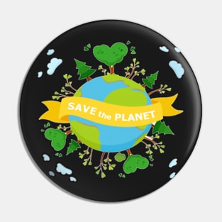 SAVE THE PLANET T-SHIRT FOR EARTH DAY 50th ANNIVERSARY Pin