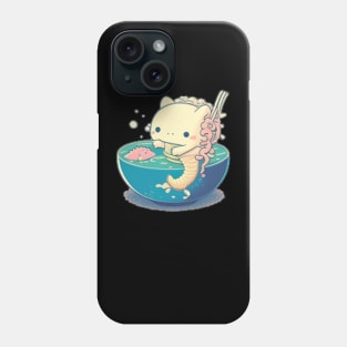 Kawaii Axolotl Eating Ramen Noodles Anime Gift Phone Case