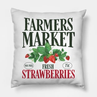 Farmers Market Fresh Strawberries Pillow