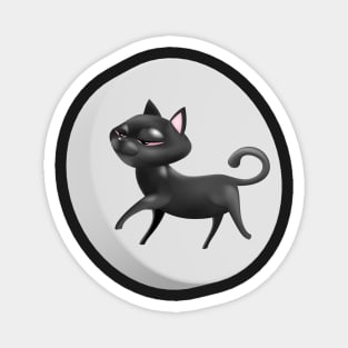 Black 3D Cat Magnet