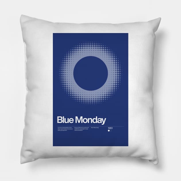 Blue Monday Inspired Lyrics Design Pillow by sub88