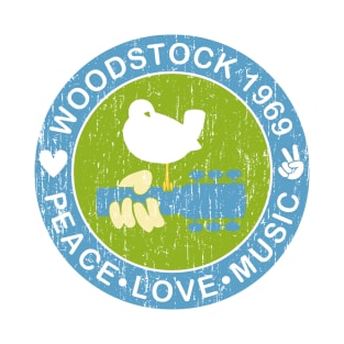 Woodstock 1969 Peace Love Music T-Shirt