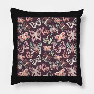 Seamless vector pattern with butterflies Pillow