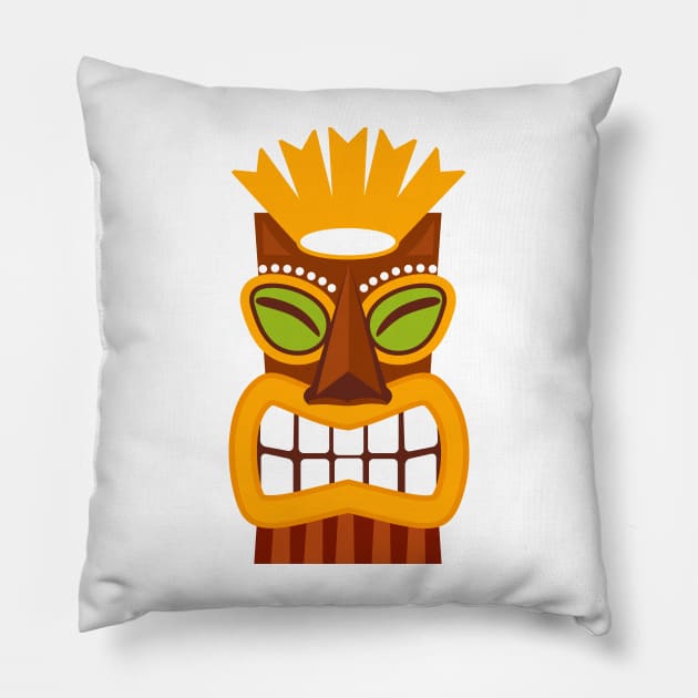 Tiki God Statue Illustration Pillow by RageRabbit