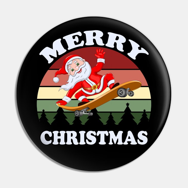 christmas skateboarding santa Pin by DragonTees