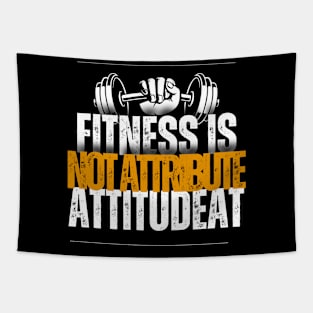 Attitude Over Attribute: Bold Fitness Mantra Tapestry