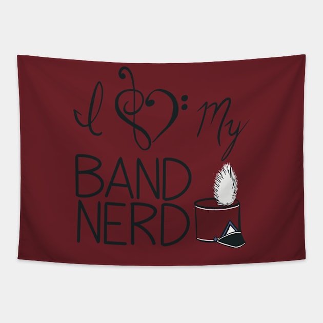 I love my band nerd maroon Tapestry by kktibbs