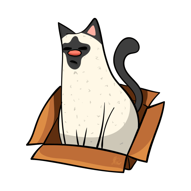 Cat In Box - Siamese by KPrimeArt
