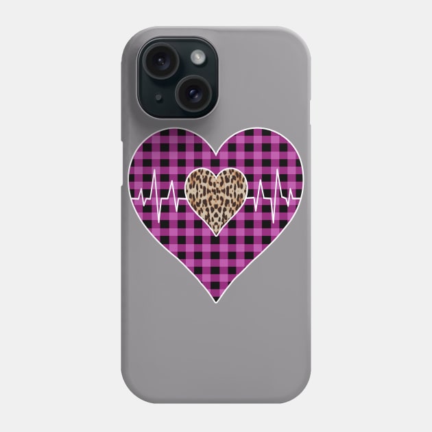 Women’s Striped Plaid Printed Heart Valentine's Day Phone Case by Nicolas5red1