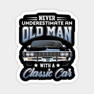 Never underestimate an old man with a classic car Magnet