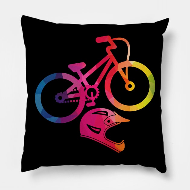 'Colorful Mountain Bike' Awesome Bike Gift Pillow by ourwackyhome