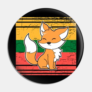 Retro Fox Colourful Pin