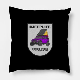 Jeep Life Jeep Wrangler Offroad 4x4 - Purple Pillow