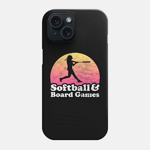 Softball and Board Games Gift for Softball Players Fans and Coaches Phone Case by JKFDesigns