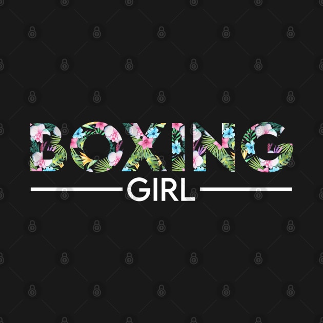 Boxing girl floral design. Perfect present for mom dad friend him or her by SerenityByAlex