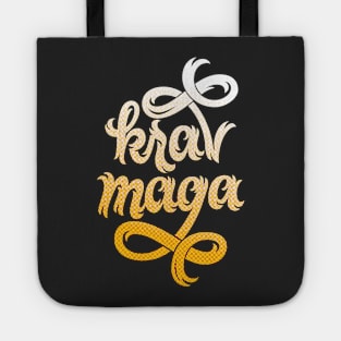 Krav Maga Jagged Script Orange Tote