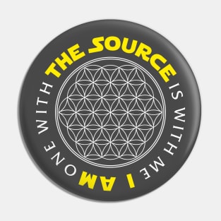 The Source is with me (flower of life) - dark colors Pin