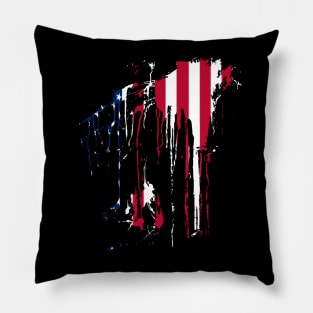 American USA Flag Paint Splash Pillow