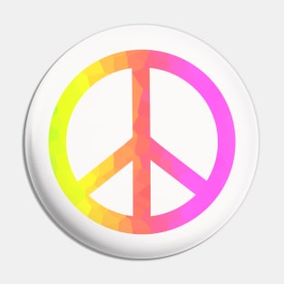 PEACE Sign Yellow Pink Pin