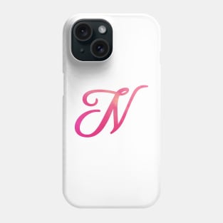 Letter N Monogram, Pink Color Personalized Design Phone Case