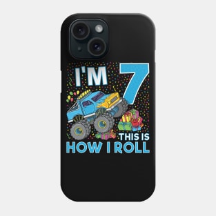7th Birthday Monster Truck Party Gift 7 Year Old Boy Phone Case