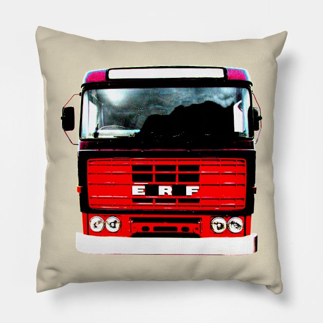 Vintage 1970s ERF B Series lorry bold Pillow by soitwouldseem