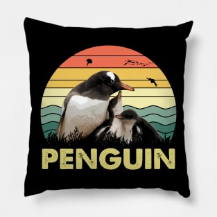 Arctic Aura Penguin Charm, Stylish Tee for Wildlife Devotees Pillow