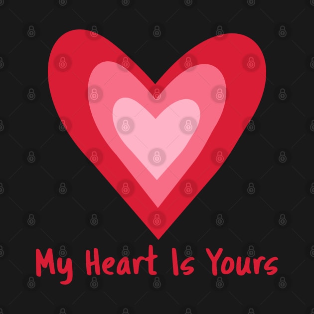 My Heart is Yours Retro 70s Heart Valentines day by yasminepatterns