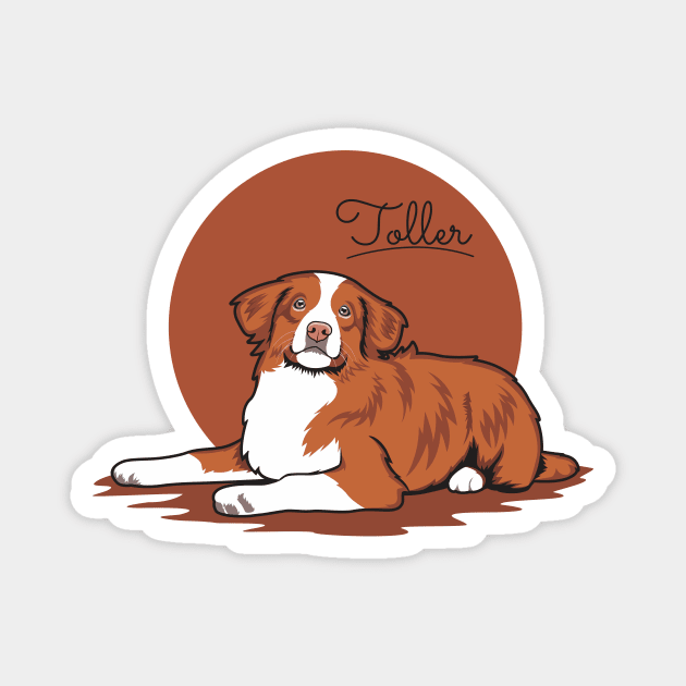 Toller Enjoying The Night Magnet by welovetollers