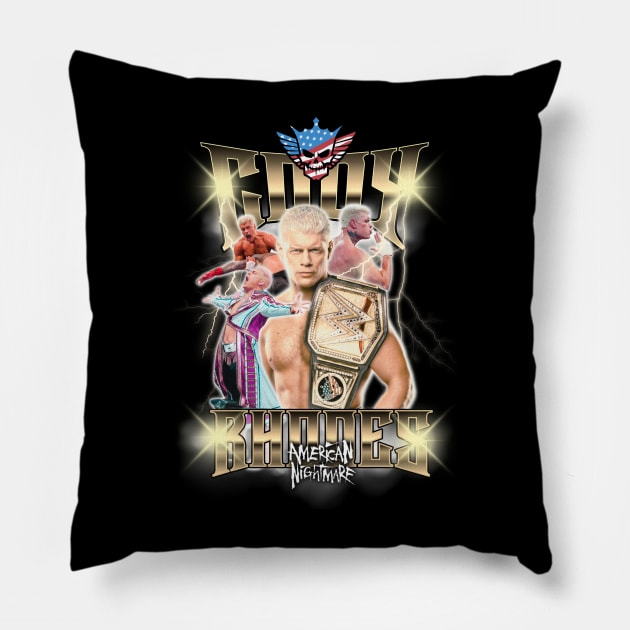 Cody Rhodes Champion Pillow by Mangekyou Media