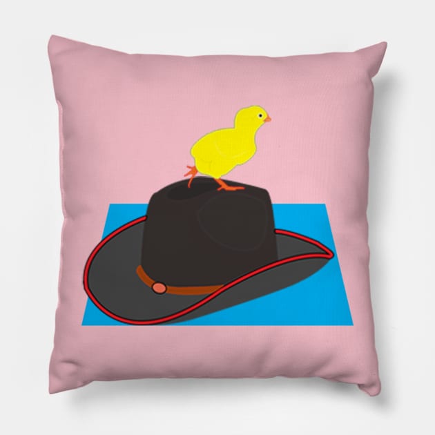 hat and yellow chicken Pillow by momomoma